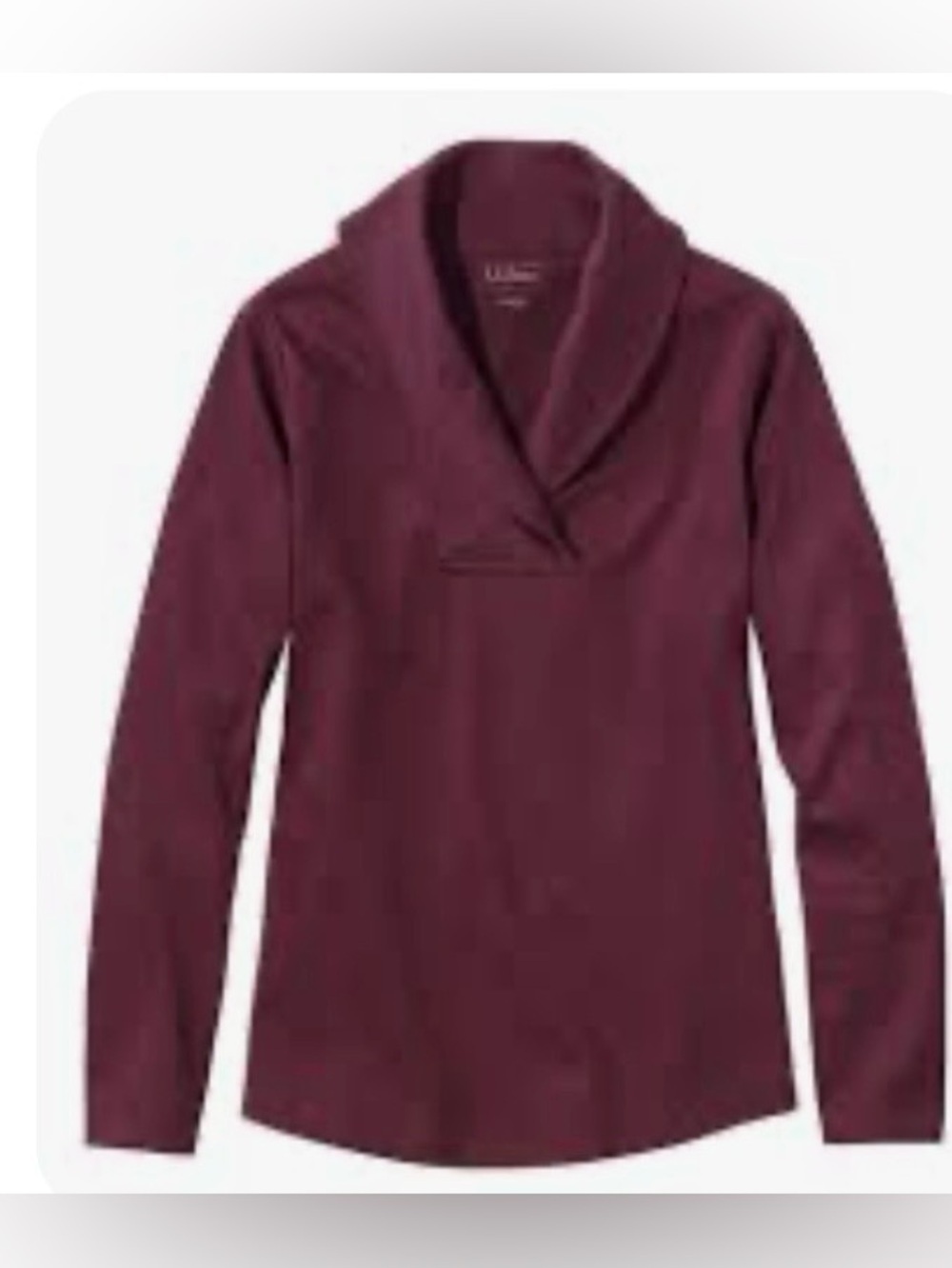 L.L. Bean Shawl-Collar Long-Sleeve Sweater - Burgundy